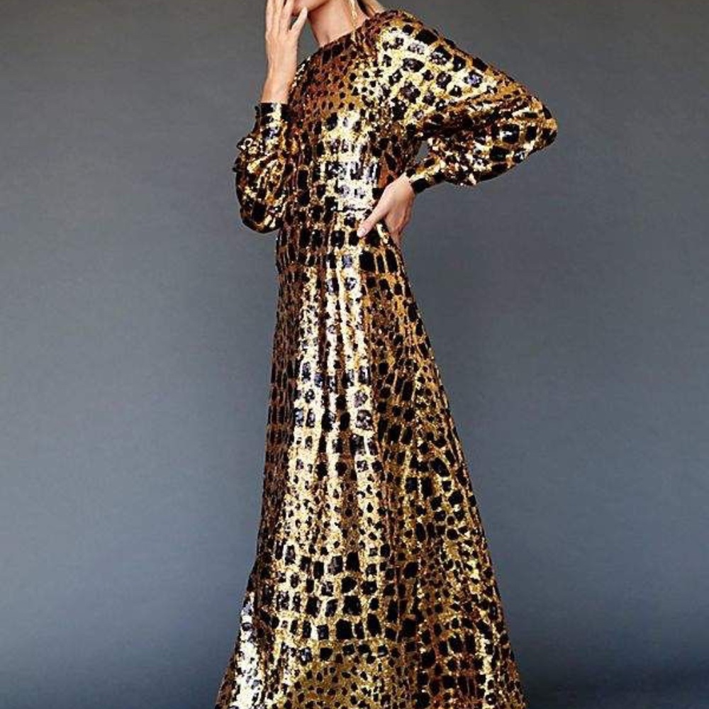 Black & Gold Sequin Gown